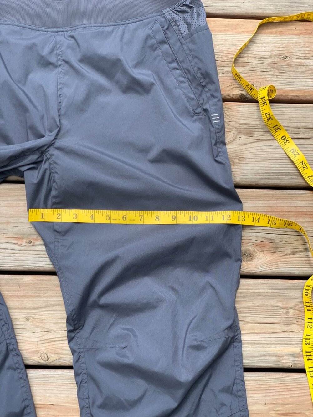 Lululemon Pacific Run Pant Mens L Gray Zip Pocket Calf Athletic Training Cycling - Picture 11 of 12